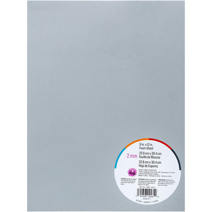 Glitter Foam Sheet 9"X12" 2mm Silver
