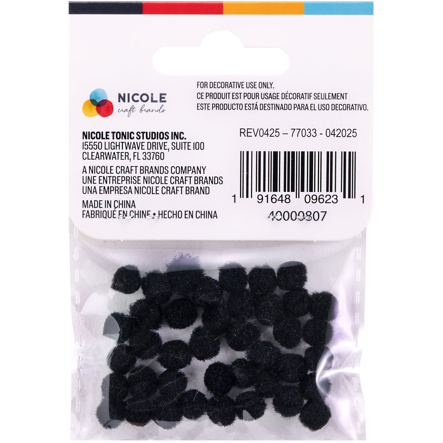 CousinDIY Pom-Poms 5mm 40/Pkg Black
