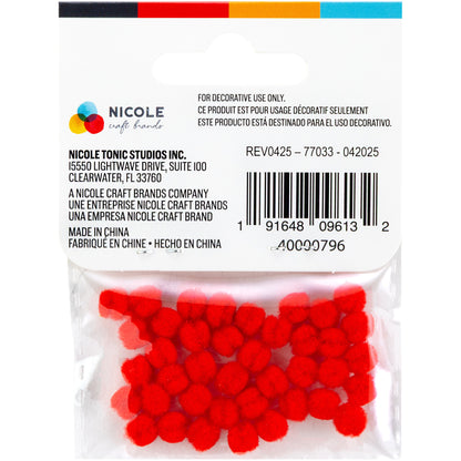 CousinDIY Pom-Poms 5mm 40/Pkg Red