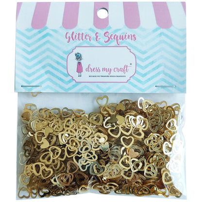 Dress My Craft Sequins Golden Heart 8gms