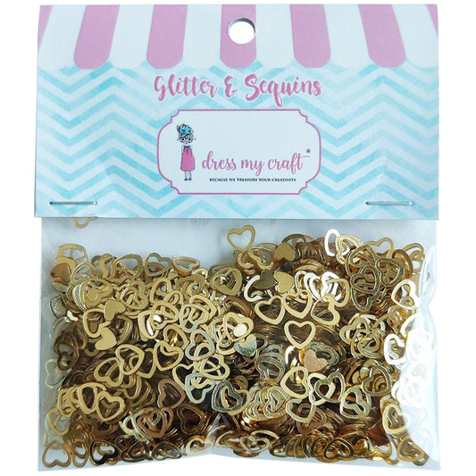 Dress My Craft Sequins Golden Heart 8gms