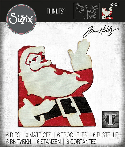 Sizzix Thinlits Dies By Tim Holtz Retro Santa 666071