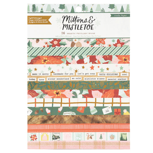 Crate Paper Paper Pad 6"X8" Mittens & Mistletoe