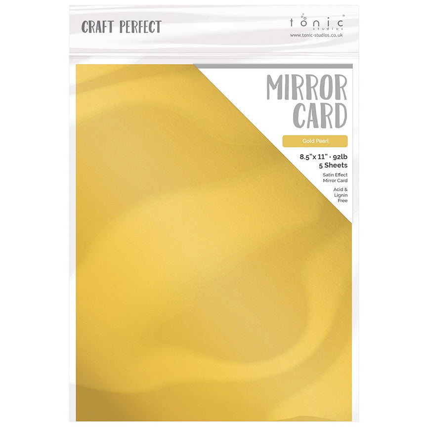 Craft Perfect Mirror Cardstock 8.5"X11" 5/Pkg Satin Gold Pearl