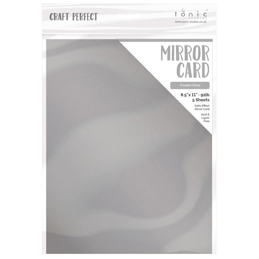 Craft Perfect Mirror Cardstock 8.5"X11" 5/Pkg Satin Frosted Silver