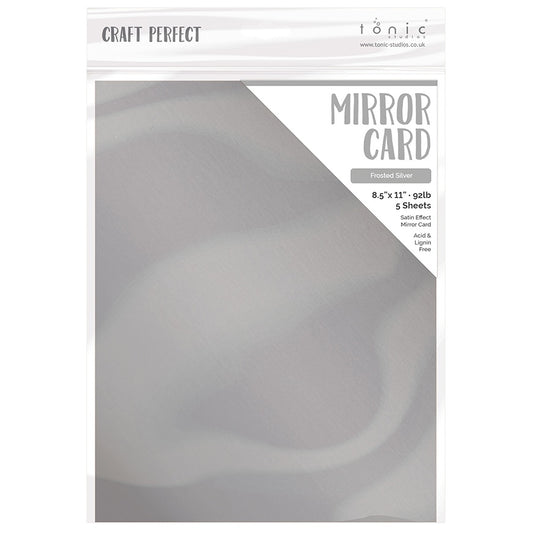 Craft Perfect Mirror Cardstock 8.5"X11" 5/Pkg Satin Frosted Silver