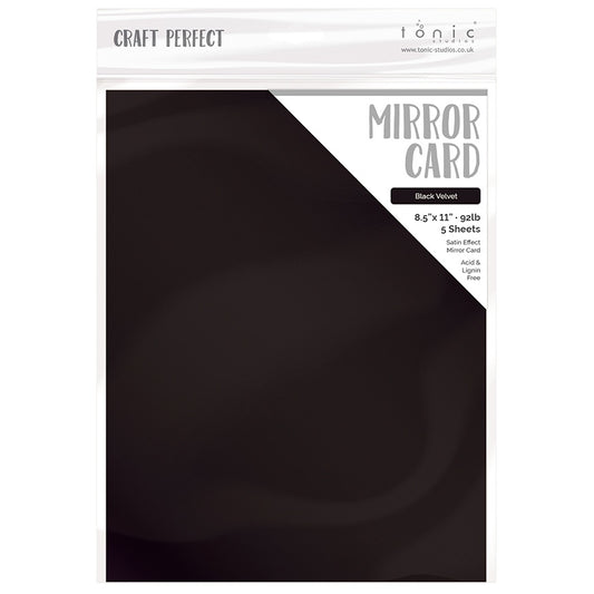 Craft Perfect Satin Mirror Cardstock 8.5"X11" 5/Pkg Satin Black Velvet