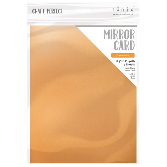 Craft Perfect Mirror Cardstock 8.5"X11" 5/Pkg Satin Copper Mine