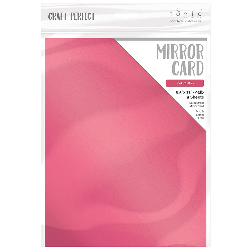 Craft Perfect Mirror Cardstock 8.5"X11" 5/Pkg Satin Pink Chiffon