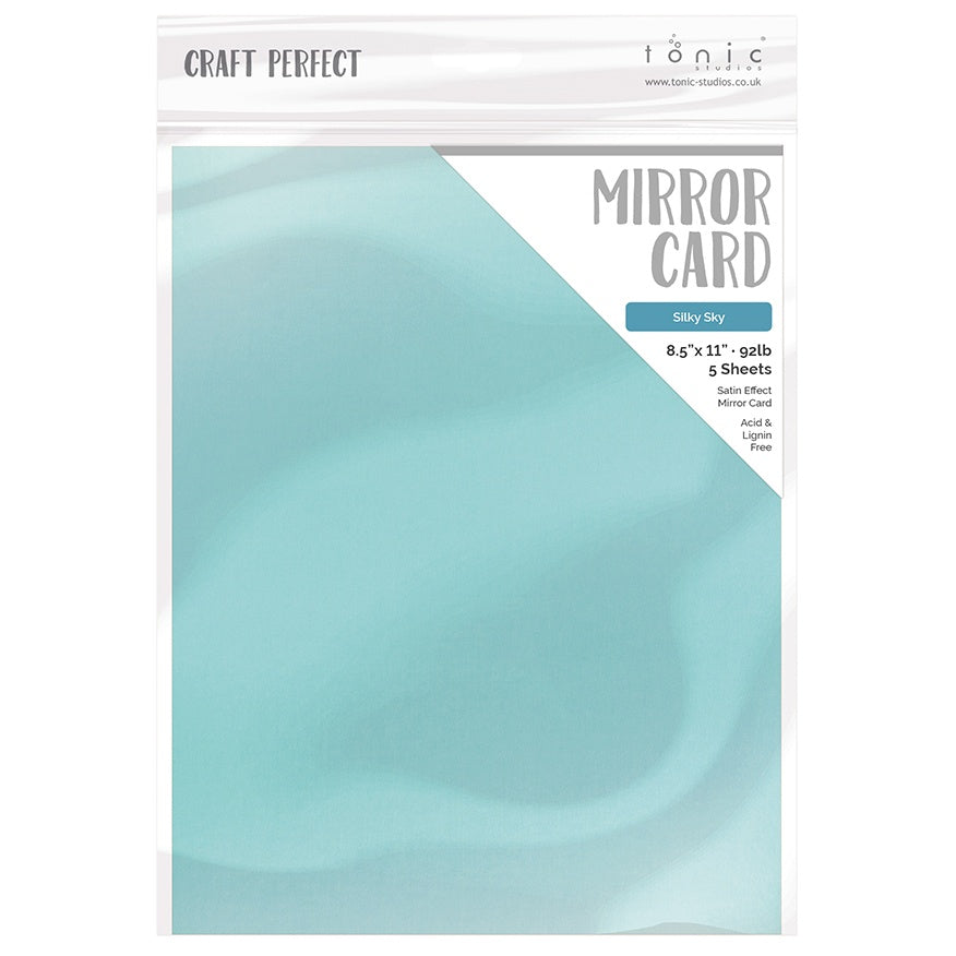 Craft Perfect Satin Mirror Cardstock 8.5"X11" 5/Pkg Satin Silky Sky