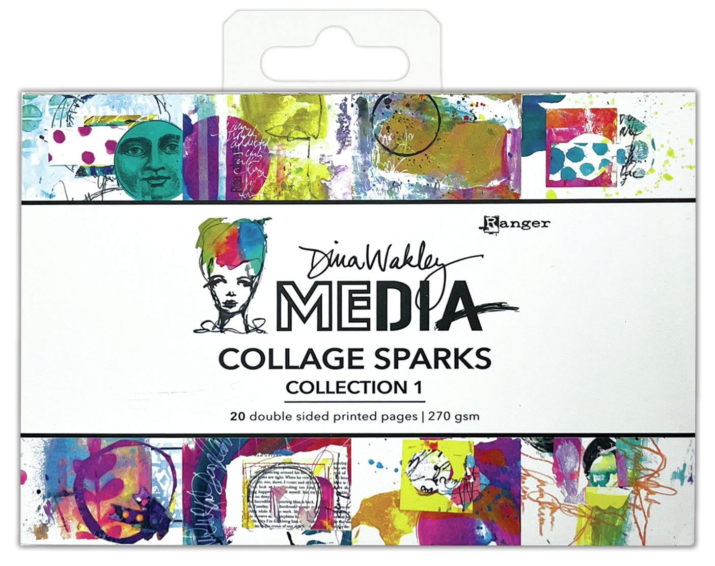 Dina Wakley Media Collage Sparks 6"X4" 20/Pkg Collection 1