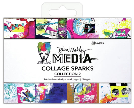 Dina Wakley Media Collage Sparks 6"X4" 20/Pkg Collection 2