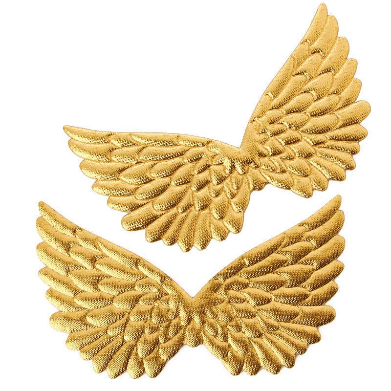Gold Embossed Angel Wings 2/pkg