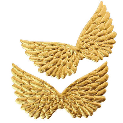 Gold Embossed Angel Wings 2/pkg