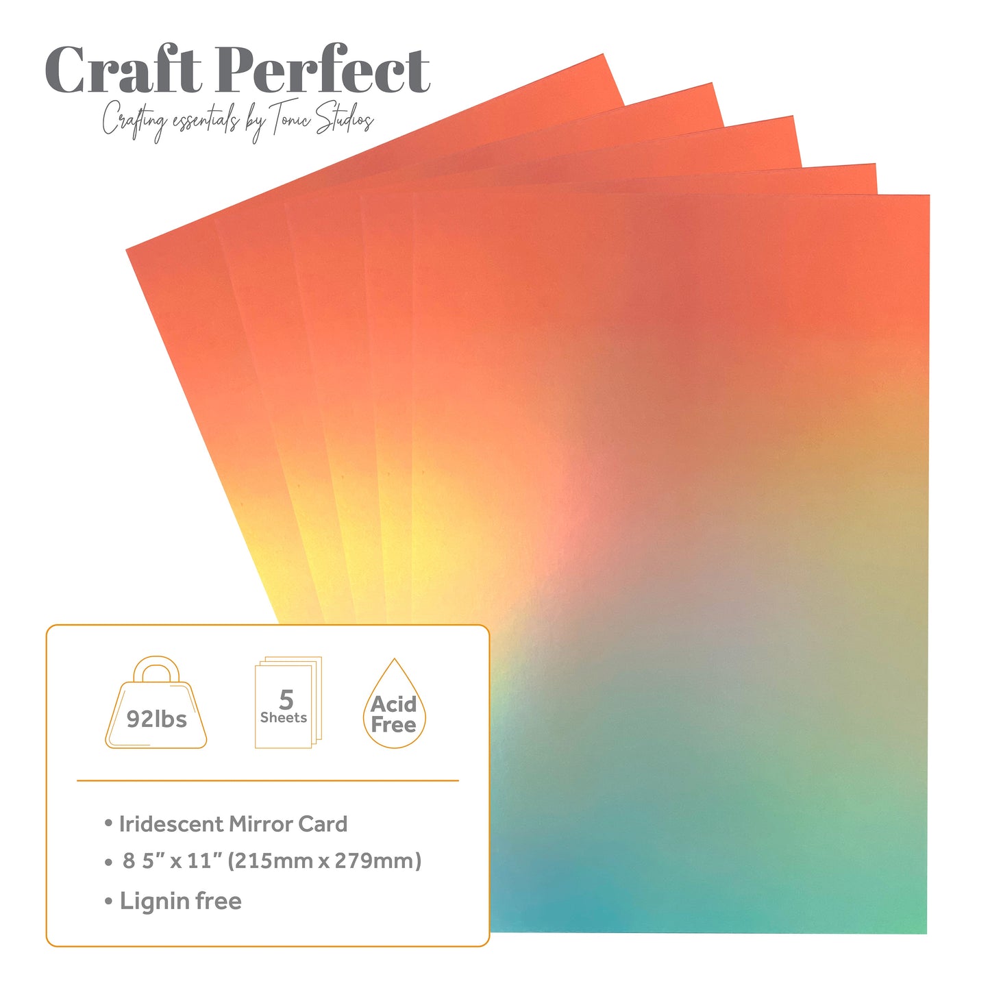 Craft Perfect Ombre Iridescent Mirror Cardstock 8.5"X11" Blushing Mermaid