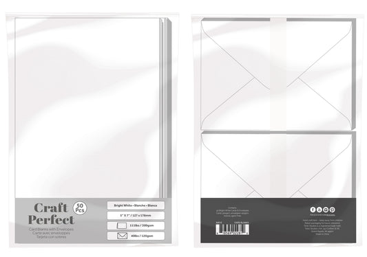 Craft Perfect Card Blanks 5"X7" White 10/pkg