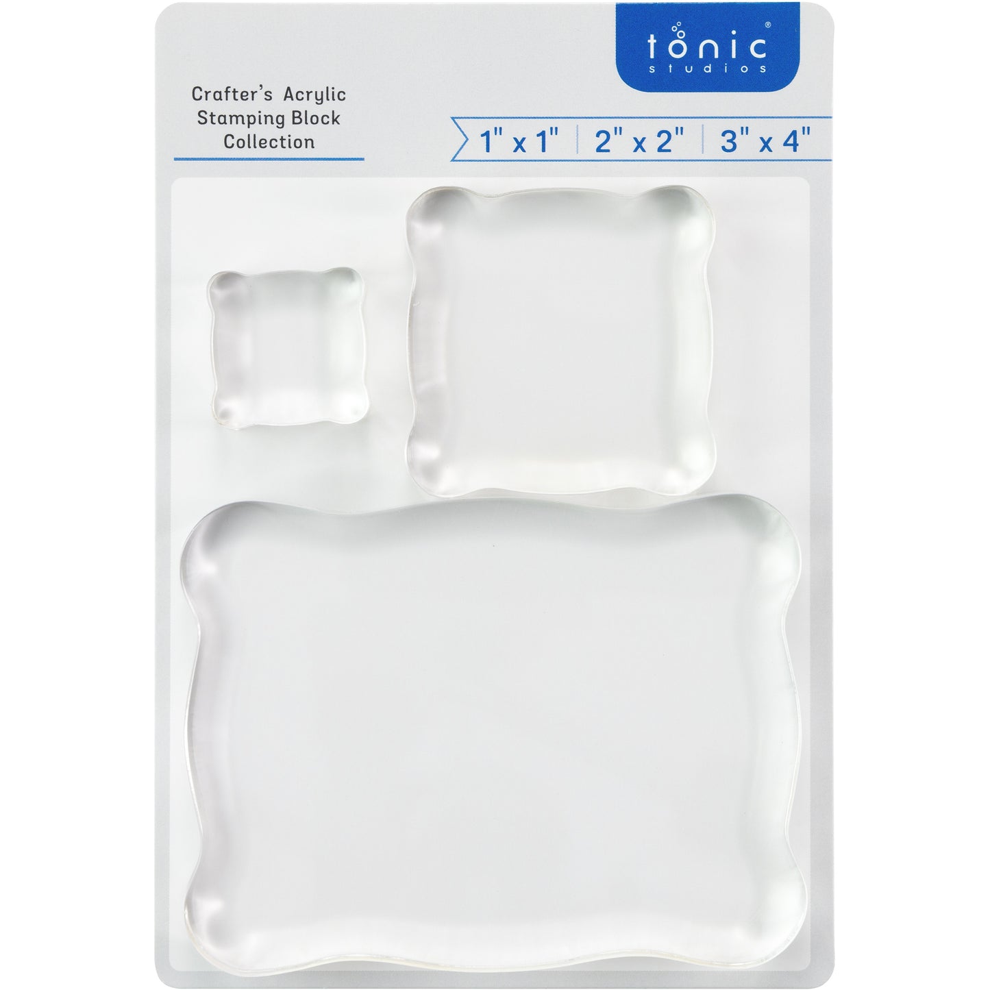 Tonic Studios Acrylic Stamping Blocks 1"x1"; 2"x2"; 3"x4"