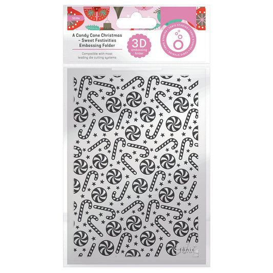 Tonic Studios 3D Embossing Folder A Candy Cane Christmas