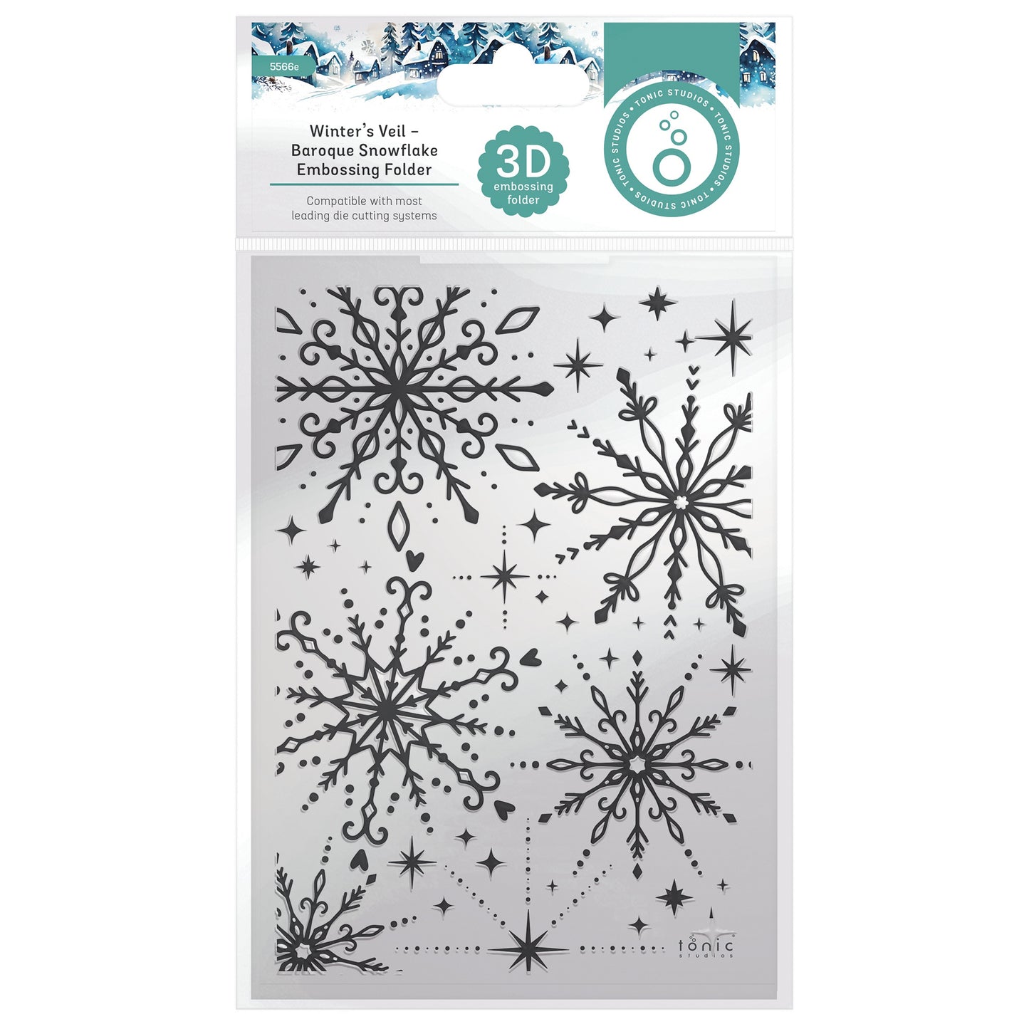Tonic Studios 3D Embossing Folder Baroque Snowflake - Winter's Veil
