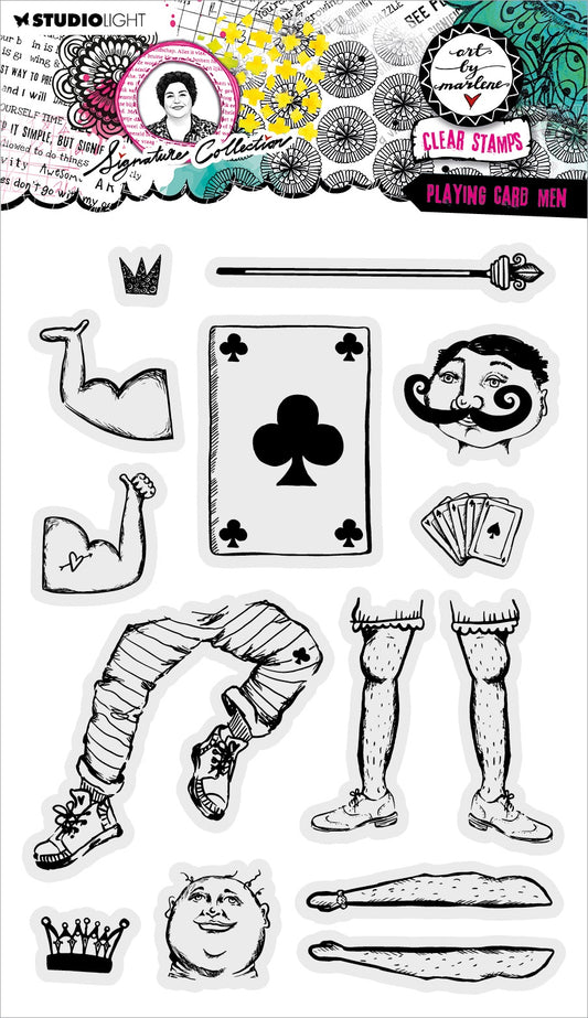 Art By Marlene Signature Collection Clear Stamps Nr. 648, Playing Card Men