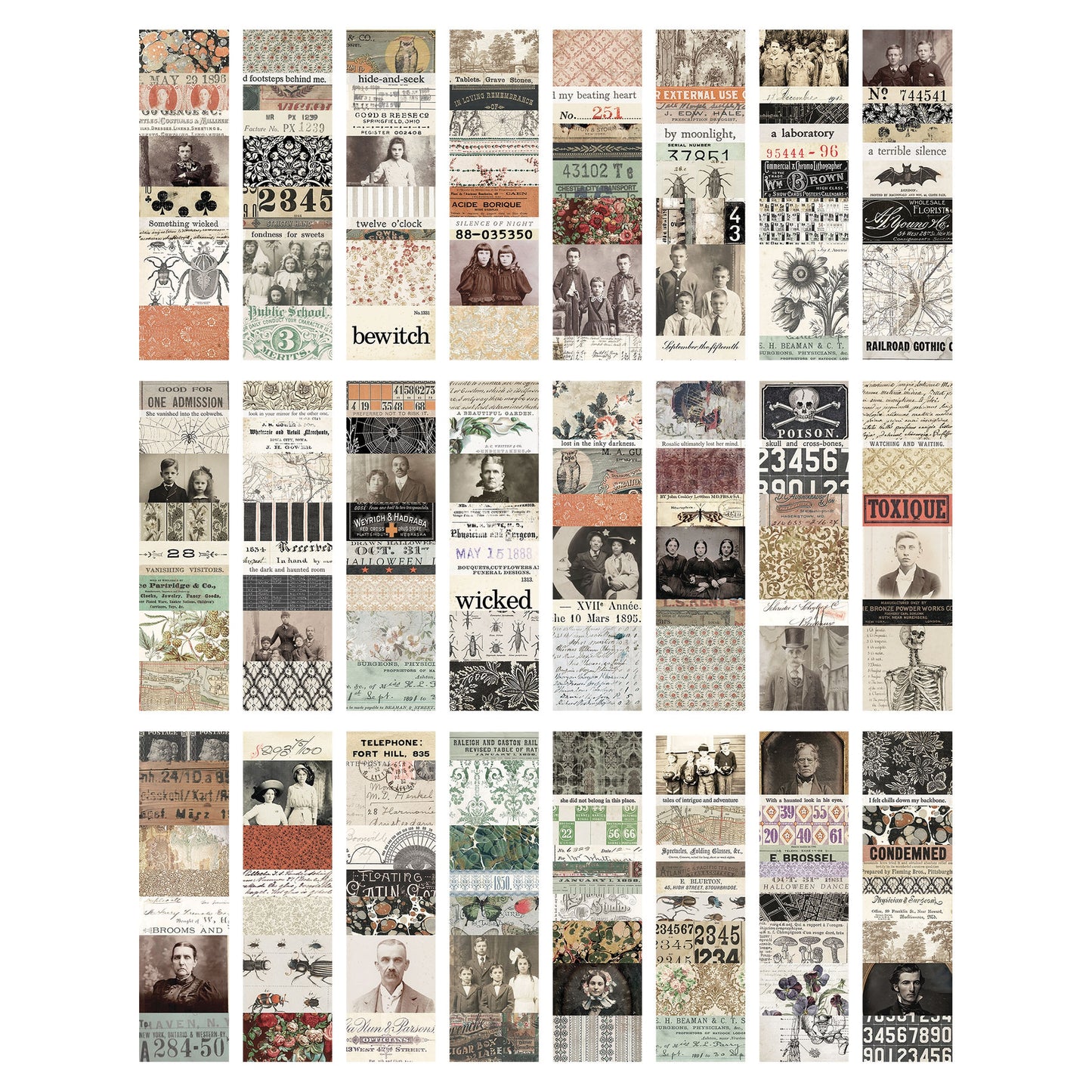 Tim Holtz Idea-ology Collage Strips Large Halloween 2024 TH94394