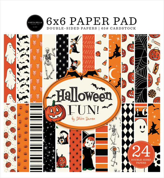 Carta Bella Double-Sided Carstock Paper Pad 6"X6" Halloween Fun