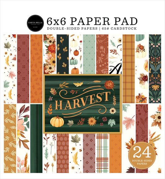 Carta Bella Double-Sided Carstock Paper Pad 6"X6" Harvest