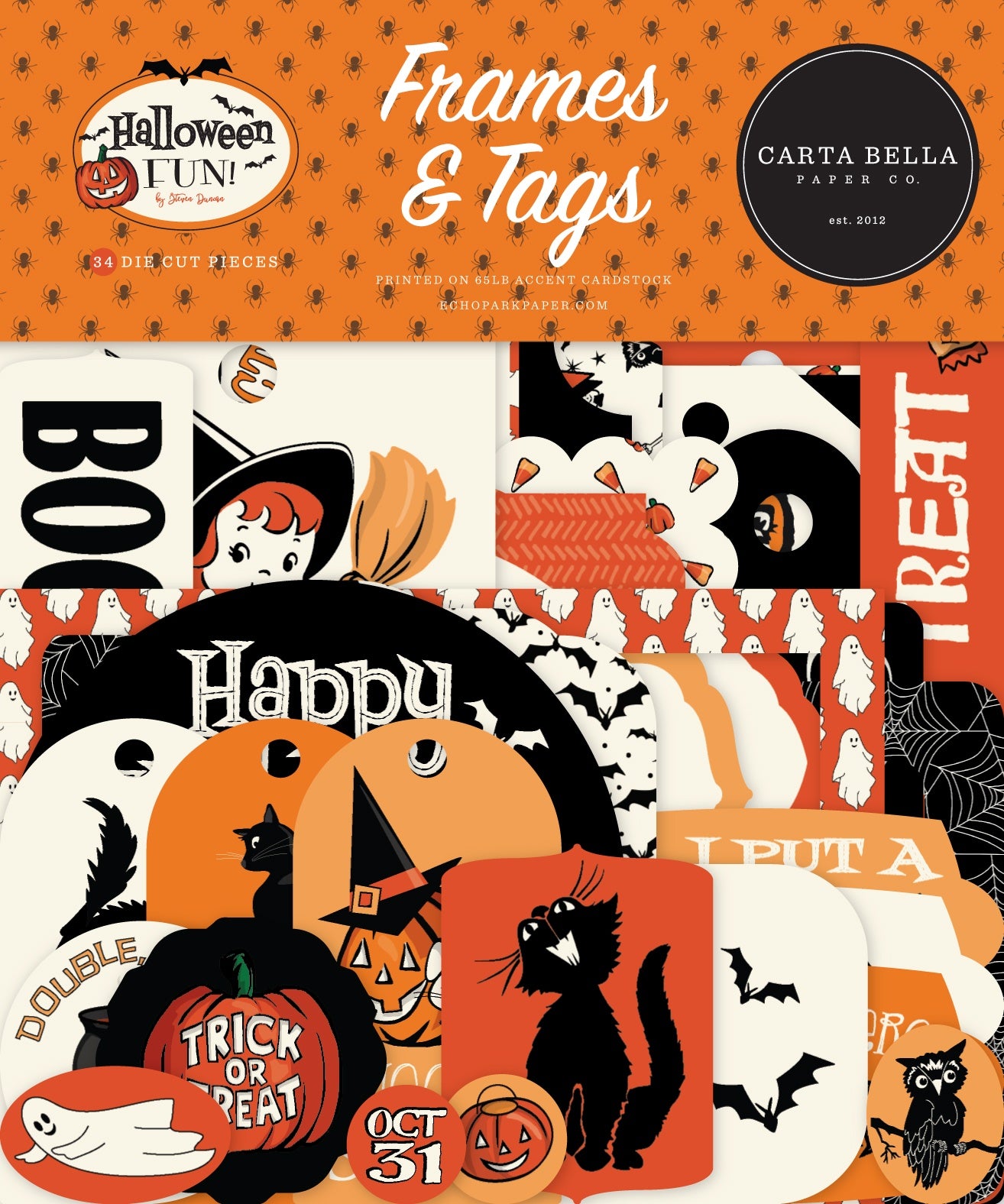 Carta Bella Cardstock Ephemera Frames & Tags, Halloween Fun