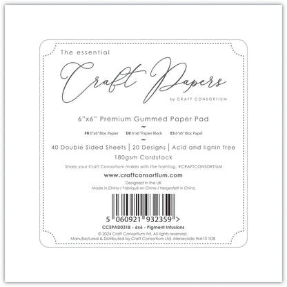 Craft Consortium Double-Sided Paper Pad 6"X6" Pigment Infusions