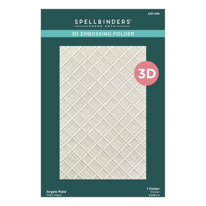 Spellbinders 3D Embossing Folder Argyle Plaid