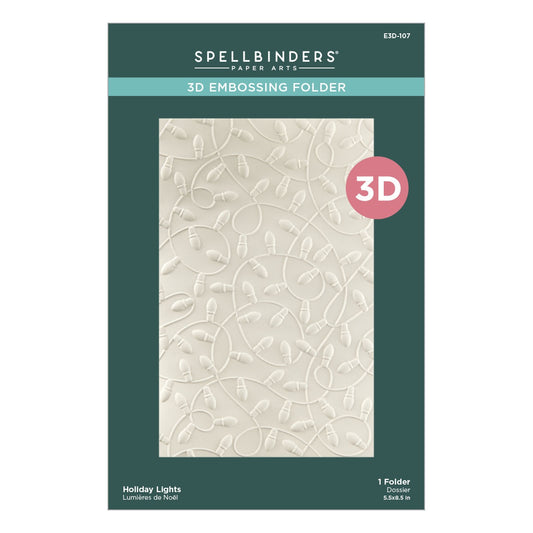 Spellbinders 3D Embossing Folder Holiday Lights E3D-107