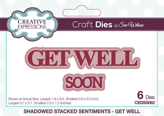 Creative Expressions Craft Die Get Well Stacked Sentiment