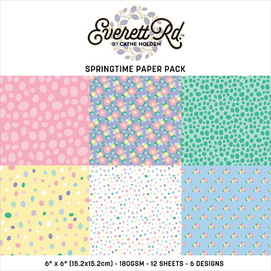 Everett Rd. Springtime Paper Pack 6"X6" Dots