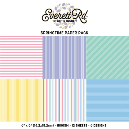 Everett Rd. Springtime Paper Pack 6"X6" Stripes