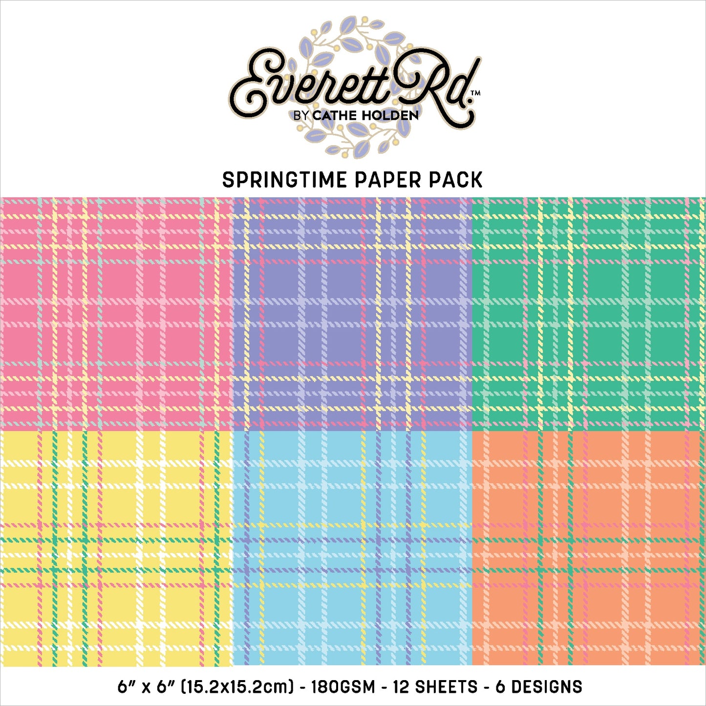 Everett Rd. Springtime Paper Pack 6"X6" Tartans