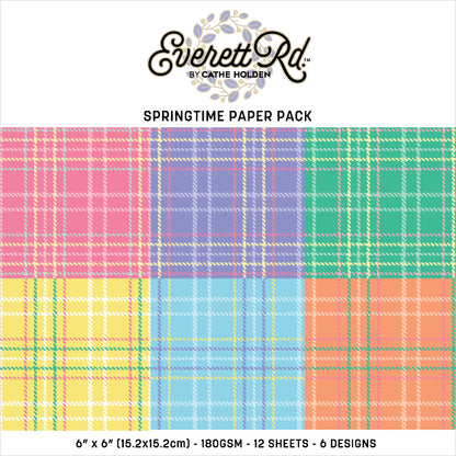 Everett Rd. Springtime Paper Pack 6"X6" Tartans