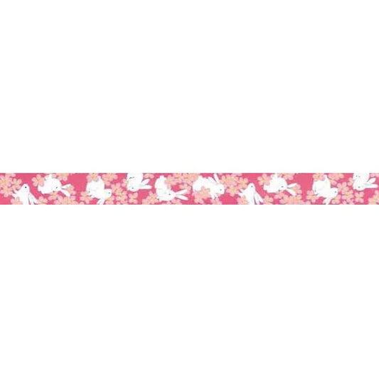 Aitoh Japanese Washi Tape 0.6"X23' Rabbit Cherry