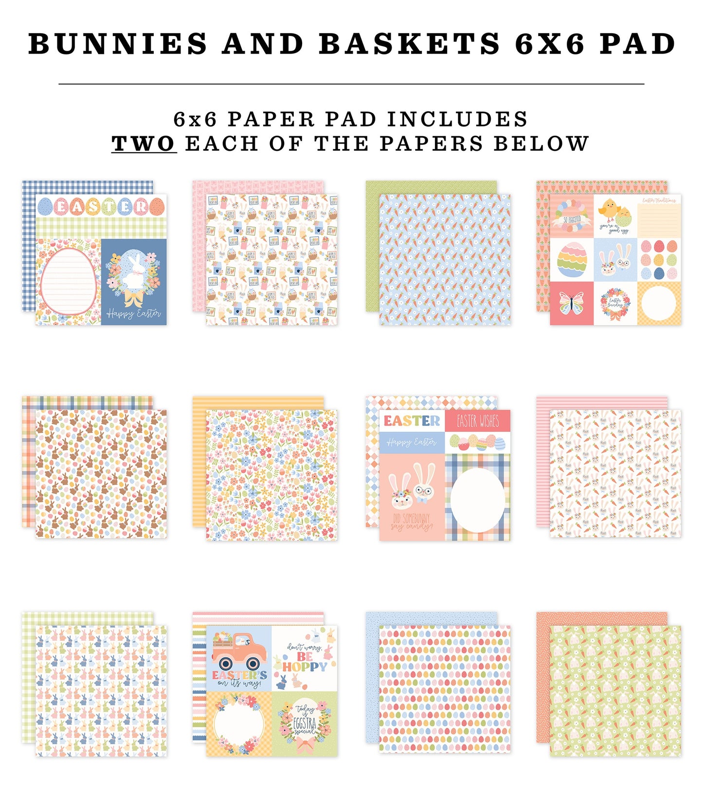 Echo Park Double-Sided Paper Pad 6"X6" Bunnies And Baskets