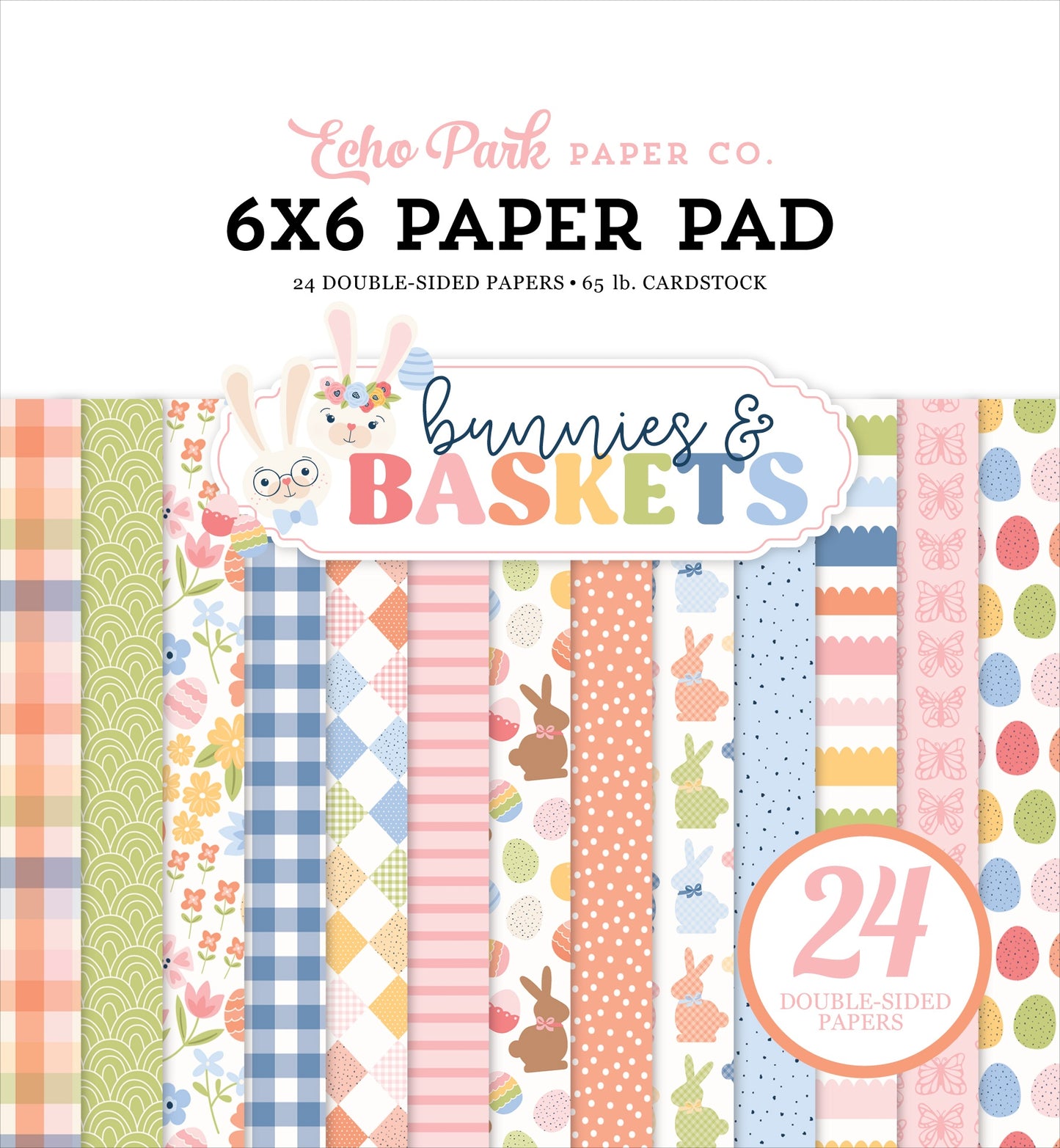 Echo Park Double-Sided Paper Pad 6"X6" Bunnies And Baskets