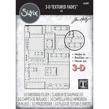 Sizzix 3D Texture Fades Embossing Folder A5 by Tim Holtz - Foundry