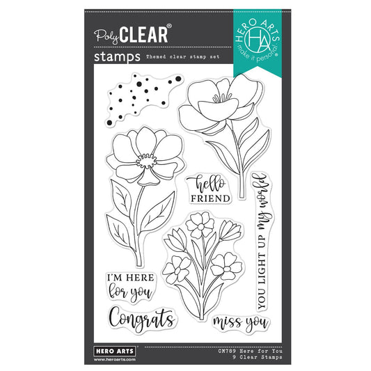Hero Arts Clear Stamps 4"X6" CM789 Here For You