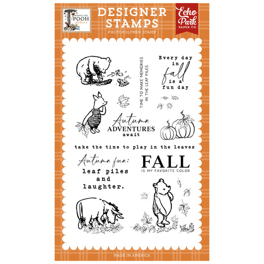 Winnie The Pooh Autumn Stamp Set Autumn Adventures Await