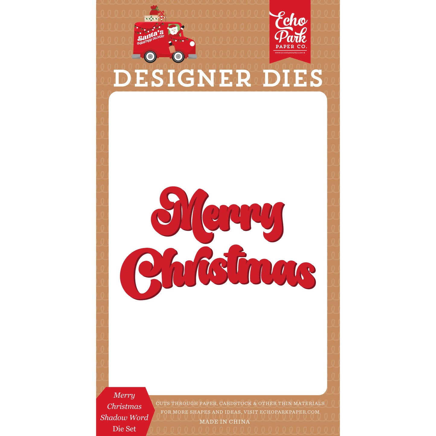 Santa's Christmas Delivery Small Die set Merry Christmas Shadow Word