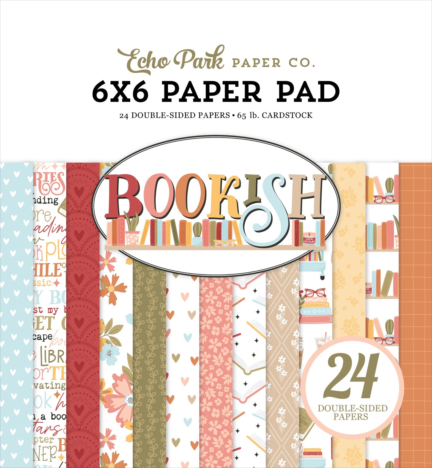 Echo Park Double-Sided Paper Pad 6"X6" Bookish