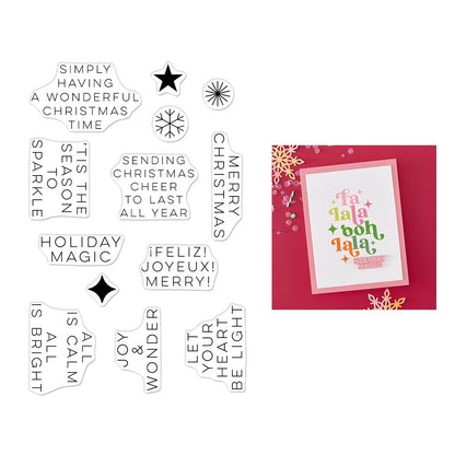 Hero Arts Clear Stamp Set Modern Holiday Greetings CM815