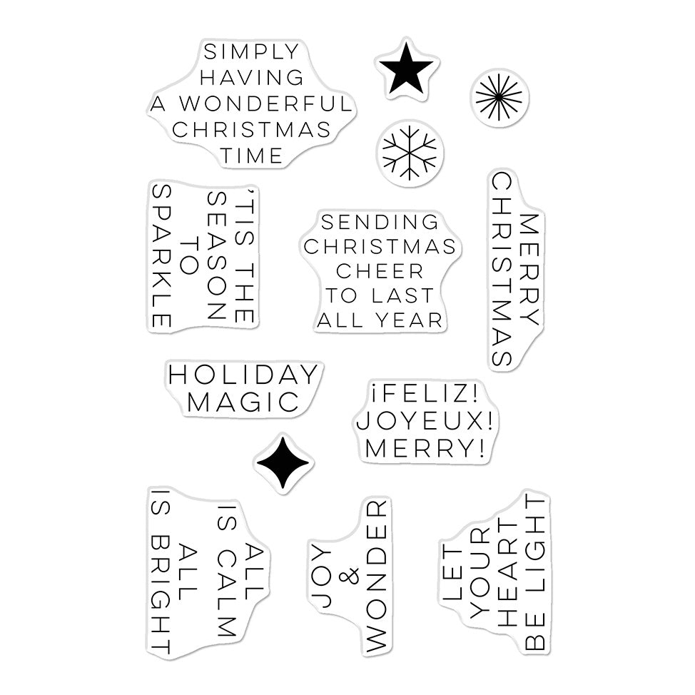 Hero Arts Clear Stamp Set Modern Holiday Greetings CM815