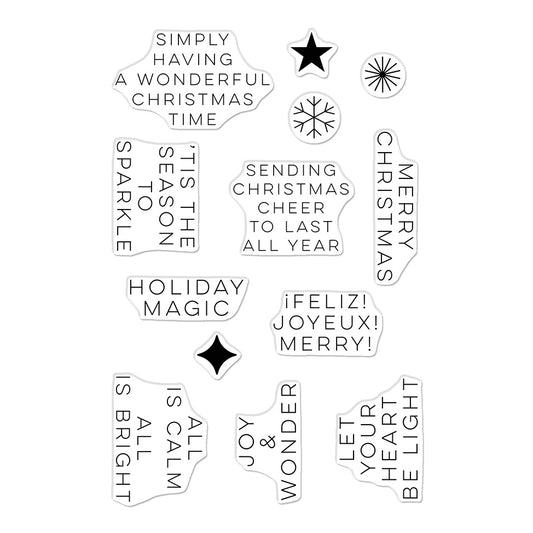 Hero Arts Clear Stamp Set Modern Holiday Greetings CM815