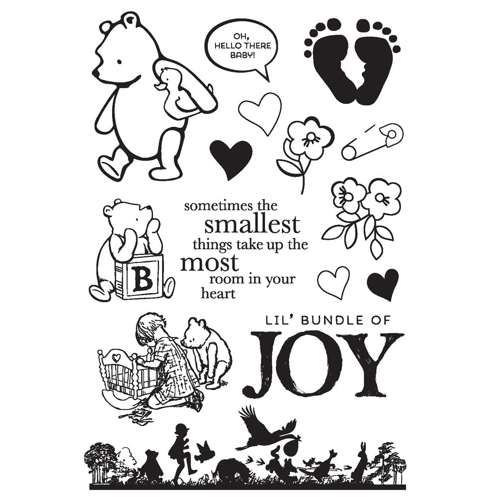 Simple Stories Classic Pooh Baby Clear Stamps Bundle Of Joy