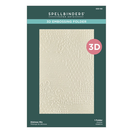 Spellbinders 3D Embossing Folder Beautifully Imperfect, Distress Mix