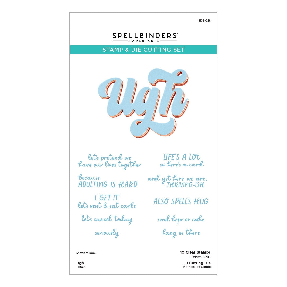 Spellbinders Ugh Clear Stamp & Die Set